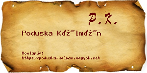 Poduska Kálmán névjegykártya